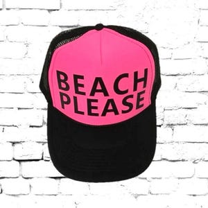 Beach Please Trucker Hat Mesh Back Snapback Party Hats