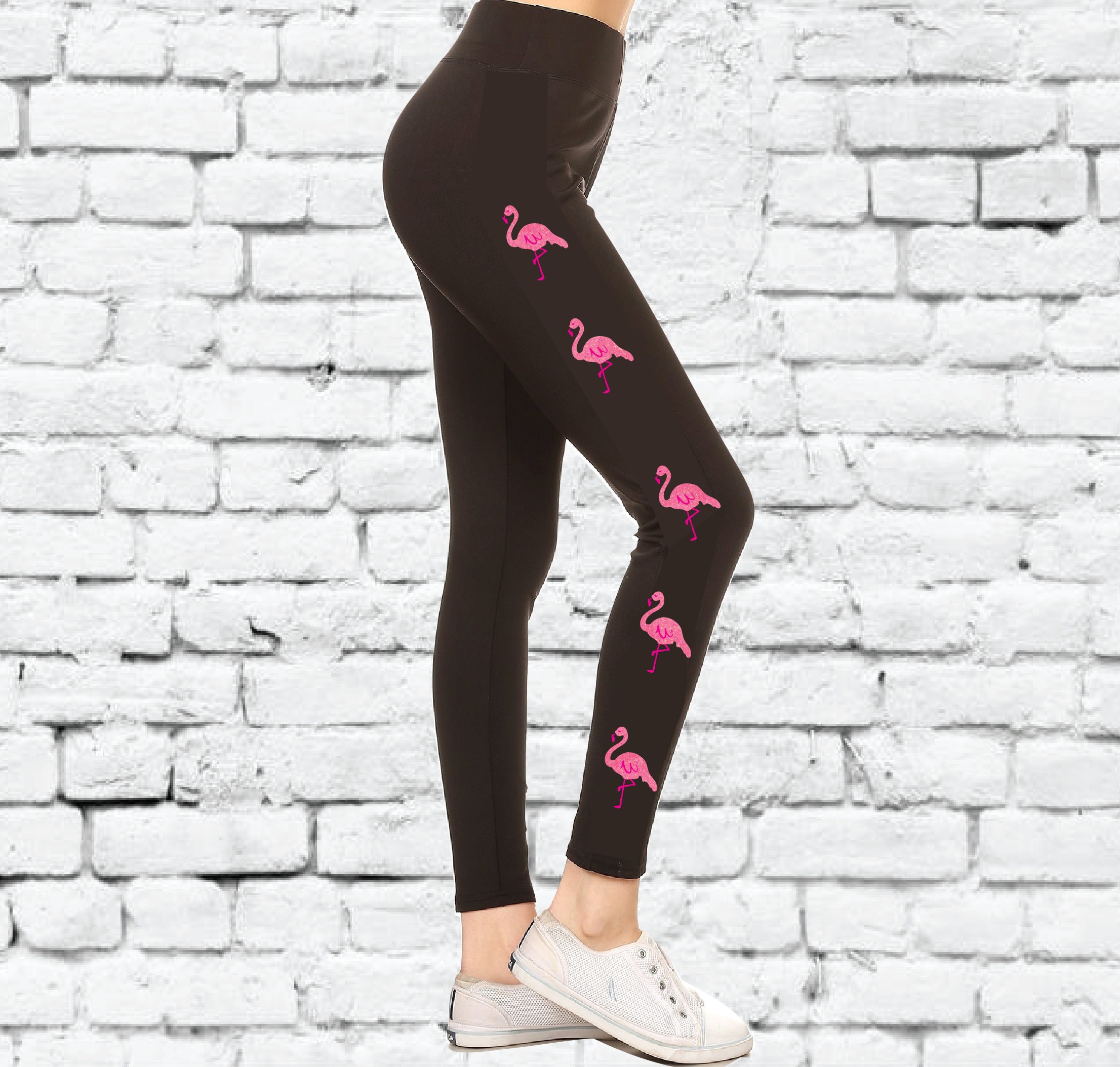 Flamingo Down the Legs Leggings Full Leg Length Pants Black Legging Womens  Tights Retail Fit -  Australia