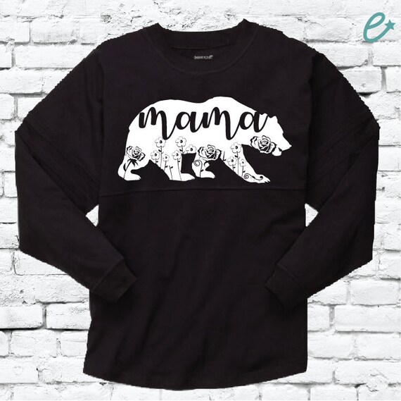 Buy Mama Bear Long Sleeve Shirt Oversize Black Varsity Fit Pom Pom Jersey Pullover Shirt Large Relaxed Fit Online in India Etsy