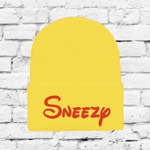 Sneezy Hat Custom Embroidery Beanie Dwarf Hat Your Color Choice