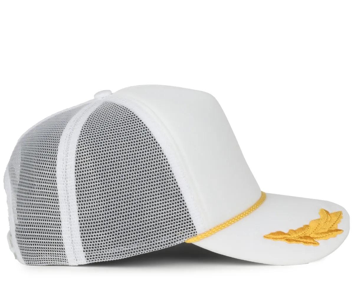 Custom Trucker Hats Nautical Captain Rope Hat Outdoor Cap SE Foam Gold ...