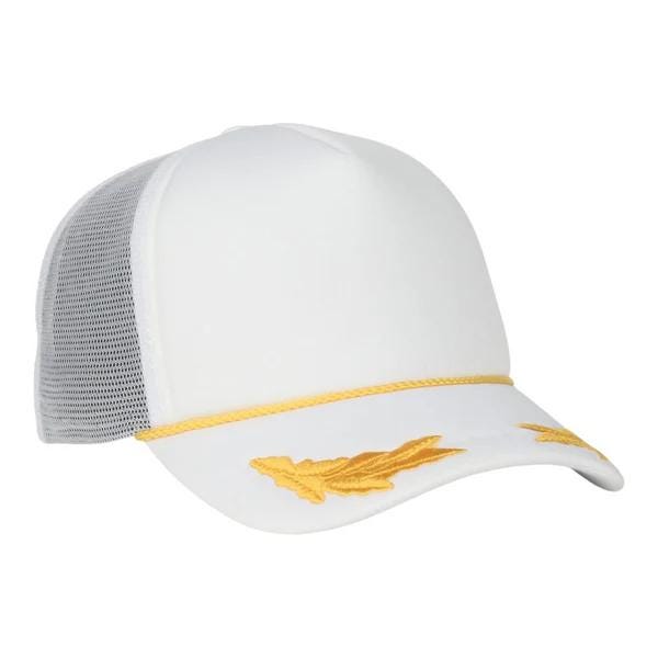Custom Trucker Hats Nautical Captain Rope Hat Outdoor Cap SE Foam Gold ...