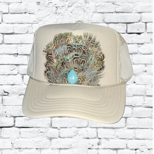 Custom Feather Trucker Hats Pheasant Western Hat