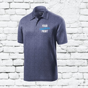 Custom Embroidery or Vinyl Polo Shirt Port Authority Sport-Tek Heather Contender Sport Shirt