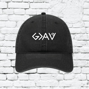 Dio è più grande degli alti e bassi Cappello da baseball Cappello da papà non strutturato cristiano Cappellino con cinturino posteriore