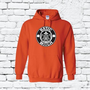 Basic Witch Coffee Hoodie Halloween Costume Fall Hooded Sweatshirt Long Sleeve Kangaroo Jacket