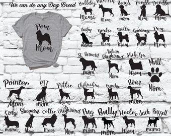 あなたの犬種のママTシャツ ポメラニアン犬ママ ユニセックスTシャツ クルーネックグラフィックTシャツ ファーママ犬 カスタム犬種のソフトリラックスシャツ