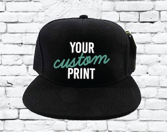 Personalizado bordado Snapback sombrero negro bordado sombrero su elección de color custom bordado sólido negro plano pico Snapback
