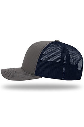 Custom Embroidery Trucker Hat Charcoal Grey and Navy Richardson 112 Your  Custom Print Mesh Back Trucker Hat 