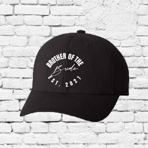 Bruder der Braut Est. 2020 Ihr Datum Hut Flexfit ausgestattet Pro-Formance Baseball Cap Hochzeitsgeschenk für Papa 6580