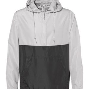 Custom Color Block Lightweight Windbreaker Jacket Custom Logo Half Front Zipper and Pockets Competitive Professional Look Smoke/ Graphite