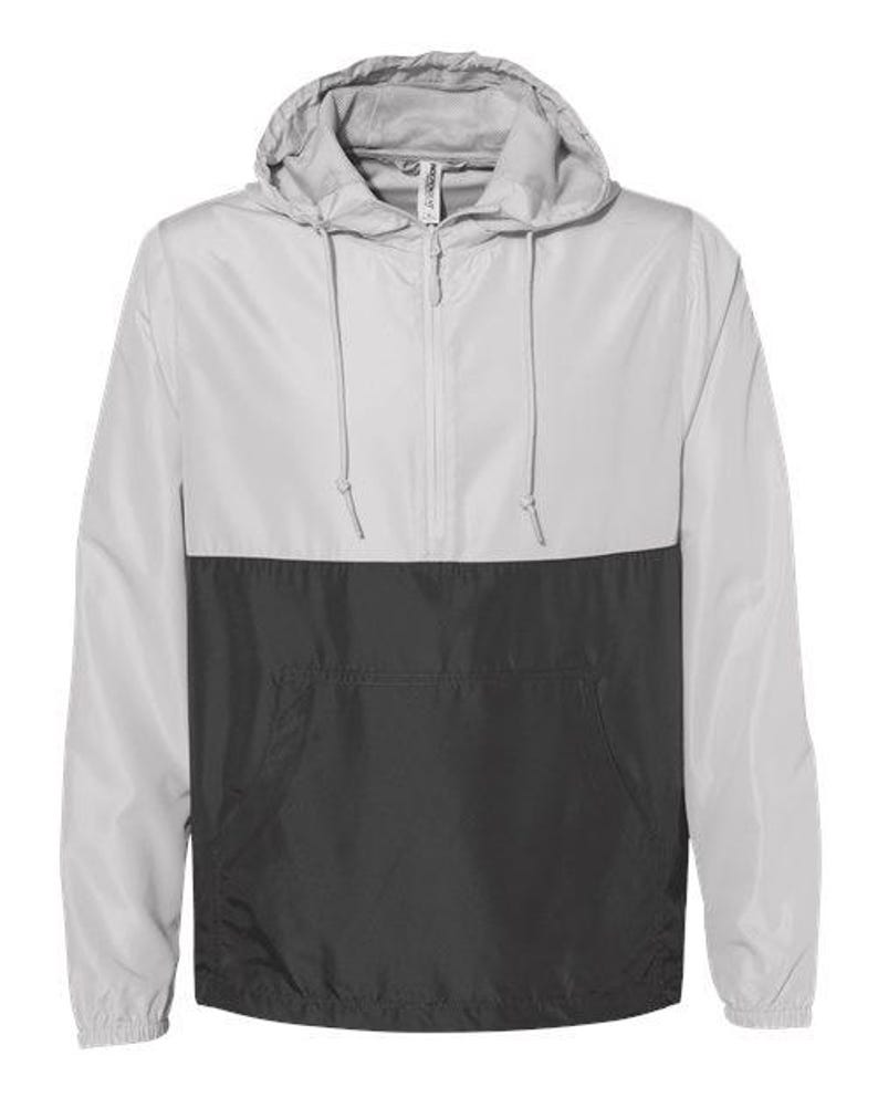 Custom Color Block Lightweight Windbreaker Jacket Custom Logo Half Front Zipper and Pockets Competitive Professional Look Smoke/ Graphite