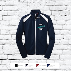 Custom Embroidered Sport-tek Ladies Sport-wick Stretch Full-zip Jacket  Monogrammed Team Logo Corporate Uniform Collar With Ruching LST852 