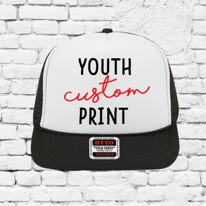 Custom Trucker Hats Youth Kids Hats Mesh Back Hats with Snapback Your Personalized Print