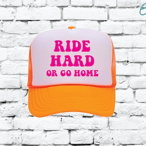 Ride Hard or go Home Trucker Hats Funny Mesh Back Summer Pool Party Hats