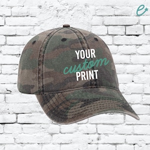 Bordado personalizado Camuflaje lavado Camoflauge Caza Ala Sombrero Gorra Verde Camo Sombrero Papá Béisbol