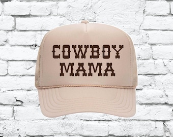 Cowboy Mama Trucker Hat Custom Colors Mom Hat Snapback