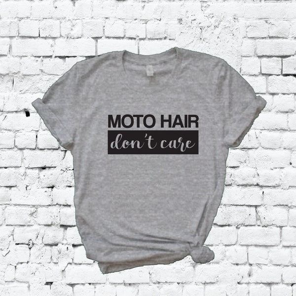 Moto Hair Don't Care Tee  Muddin SXS Jeepin Moto Shirt Offroad Unisex Crew Neck T-shirt Relaxed Retail Fit