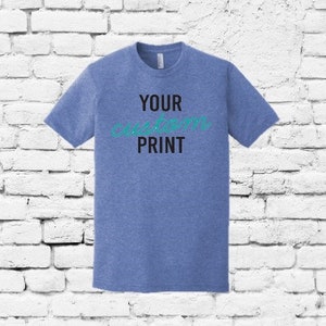 Custom Print Men&#39;s Crew Neck T-shirt Personalized Relaxed Shirt 2001A American Apparel Tri-Blend Short Sleeve Track Tee