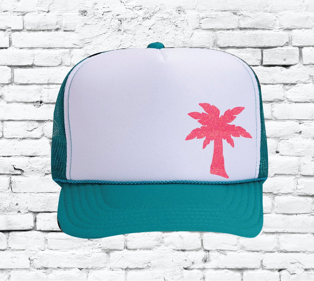 Palm Tree Beach Trucker Hat Mesh Back Hat Snapback Party  display picture 1
