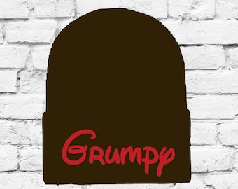 Grumpy Hat Custom Embroidery Beanie Dwarf Hat Your Color Choice Seven