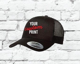 Yupoong Retro Trucker Custom Embroidery Your Custom Print Mesh Back Trucker Hat