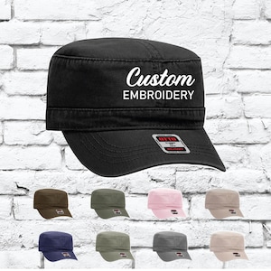 Your Custom Print Embroidered Hat Embroidery Grey Cadet Fidel Hat Sun Protection Popular Headwear Beach Shade Military Style