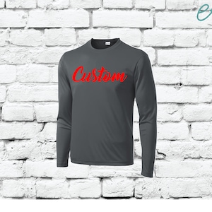 Custom Mens ST350LS Sport-Tek Long Sleeve PosiCharge Competitor Tee Personalized T-Shirt