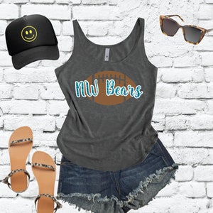 Custom Team Football Mom Women&#39;s Scoop Neck Drapey Tank Soft Festival Custom Tank Top Custom gepersonaliseerde Tank Top
