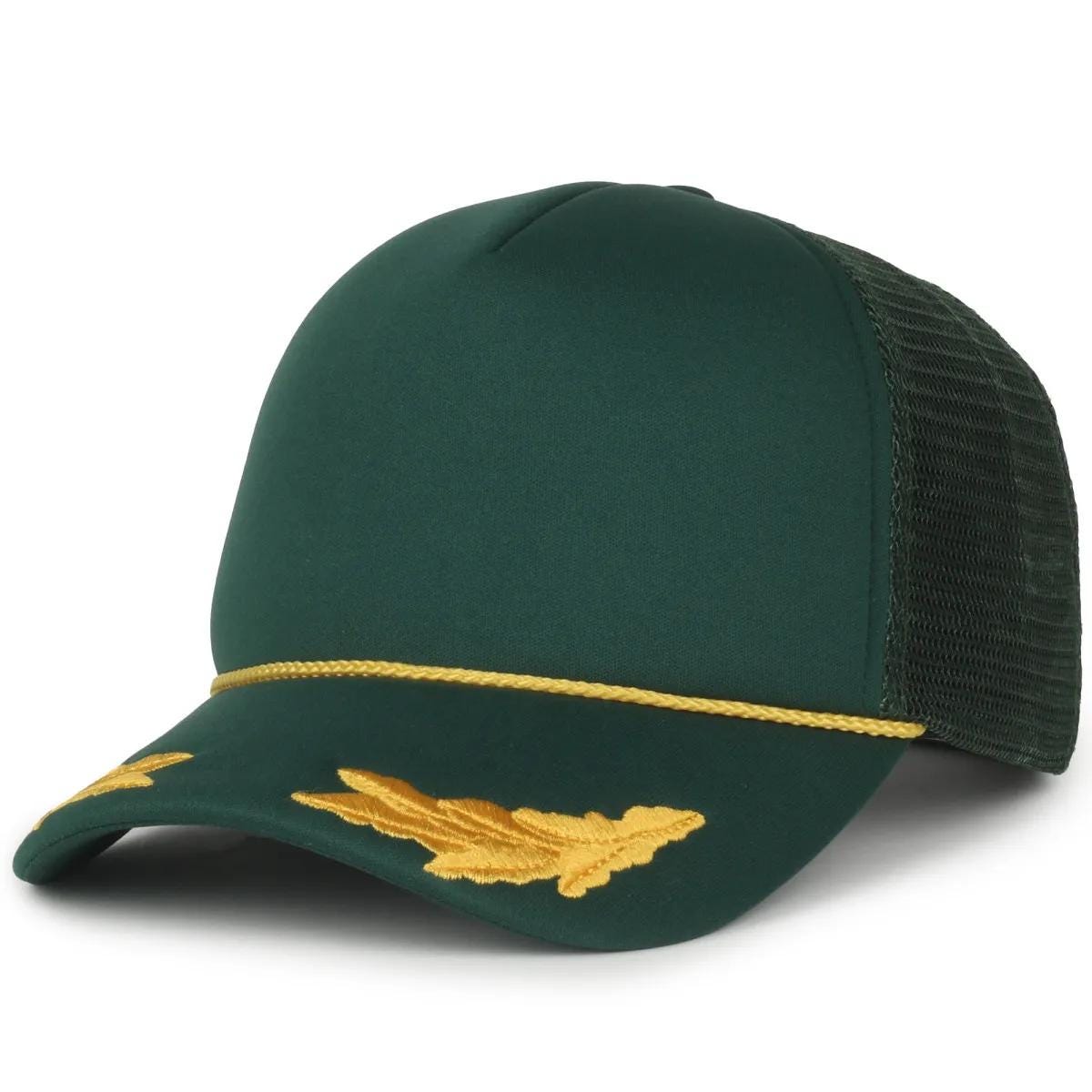 Custom Trucker Hats Nautical Captain Rope Hat Outdoor Cap SE Foam Gold ...