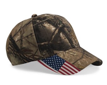 Custom Camo American Flag Hat Baseball 