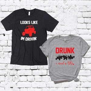 Husband and Wife Drunk DD Shirts SXS Side by Side Funny Desert Shirts Riding Dirty Graphic Tee