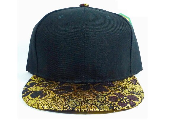 Youth Custom Embroidery Gold Floral Hat Snapback Childs Size  display picture 1