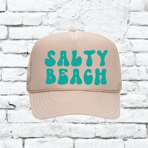 Salty Beach Trucker Hats Mesh Back Hat Snapback
