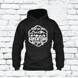 Let the adventure begin Hoodie Outdoor Mountain Hiking Backpacking Camping Hooded Sweatshirt Long Sleeve Kangaroo Jacket Hike Bonfire Camp