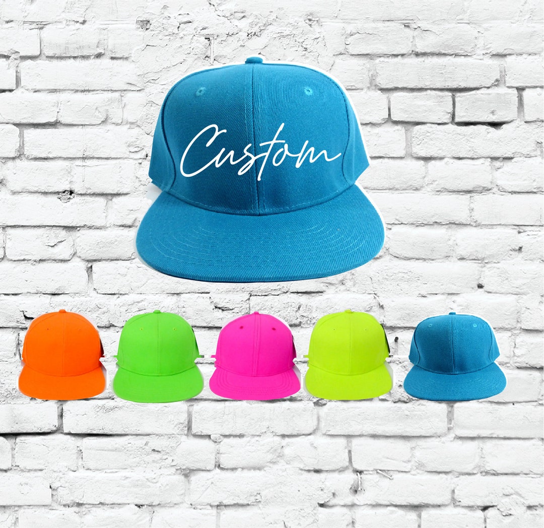 Custom Embroidery Snapback Hat Neon Embroidered Hat Your Color Choice ...