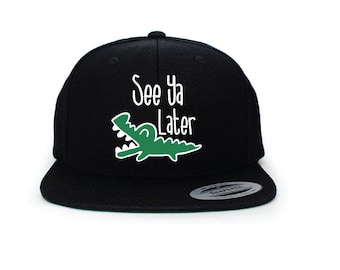 See you later Alligator Embroidery Funny Hat Multi-color Brim Snapback Gator Snapback