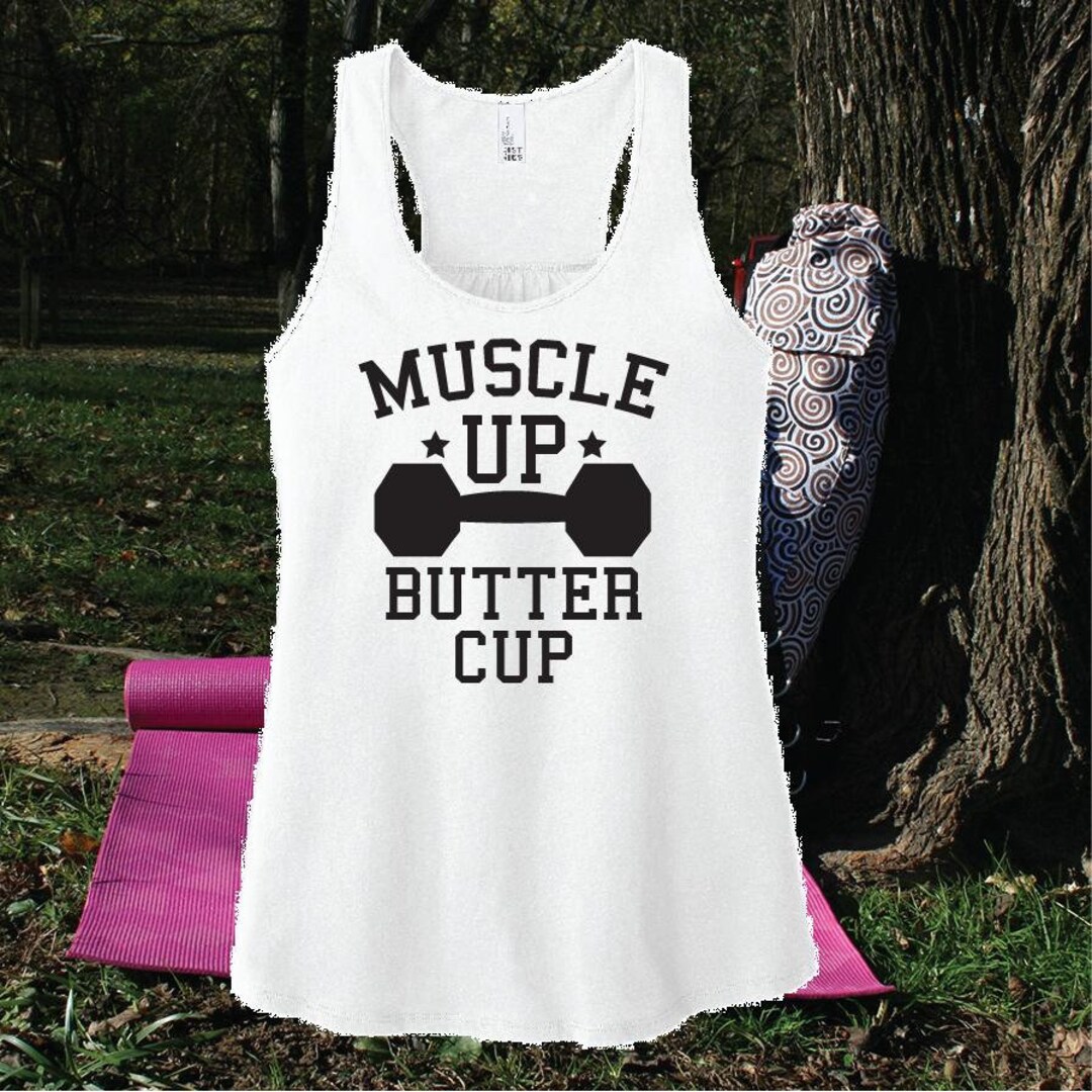 Muscle up Buttercup Tank Women's Workout Racerback Etsy