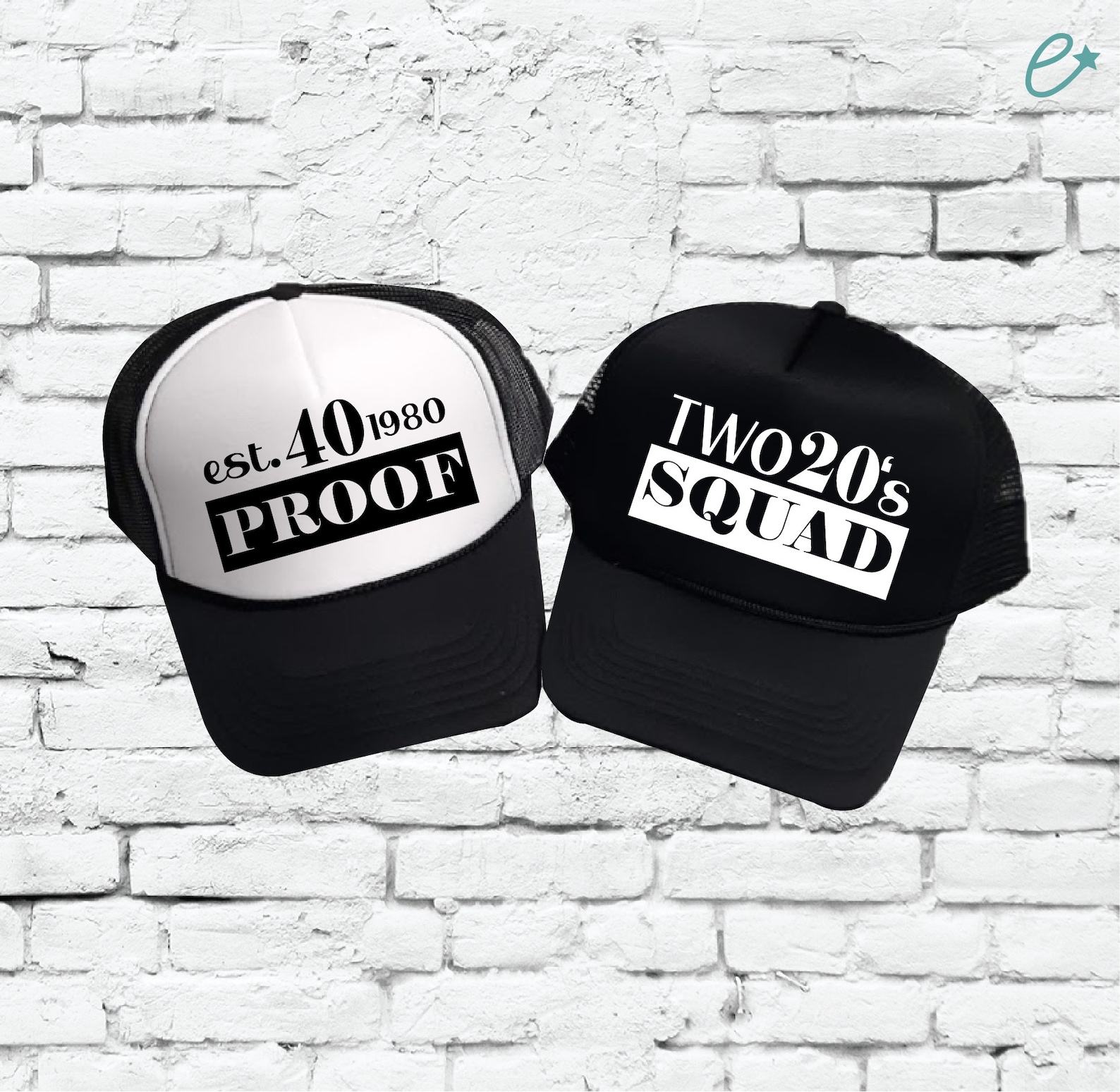 40 Proof Est. Your Birth Year Birthday Hat 40th and Two 20's Squad ...