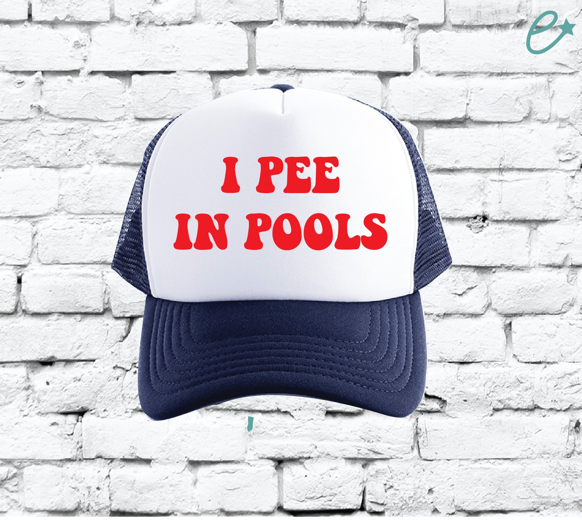 I Pee in Pools Trucker Hats Funny Mesh Back Pool Party Hats 