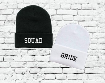 Bride and Squad Beanies Couples Knit Hats