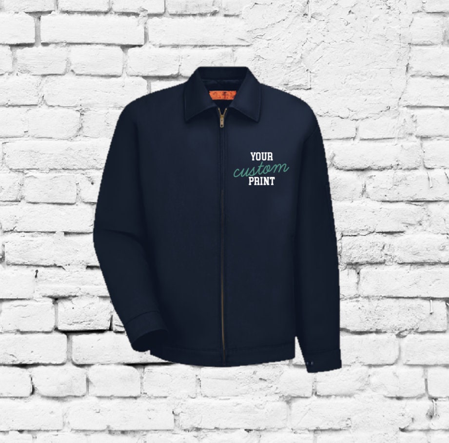 Custom Embroidery Workwear Work Jacket Red Kap Slash Pocket Custom Embroidery Workwear Work Jacket Red Kap Slash Pocket