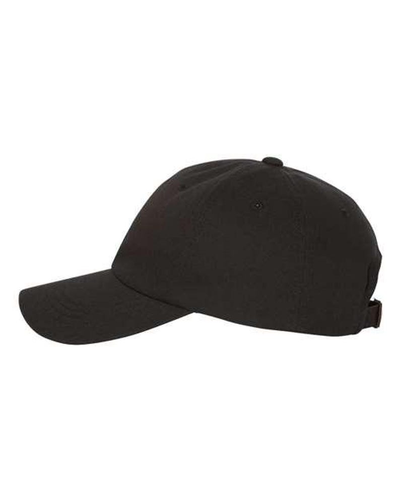 May include: A black baseball cap with a curved brim and an adjustable strap.