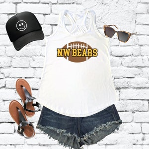 Personalized Football Mom Graphic Tee Womens Your Team Tank Top