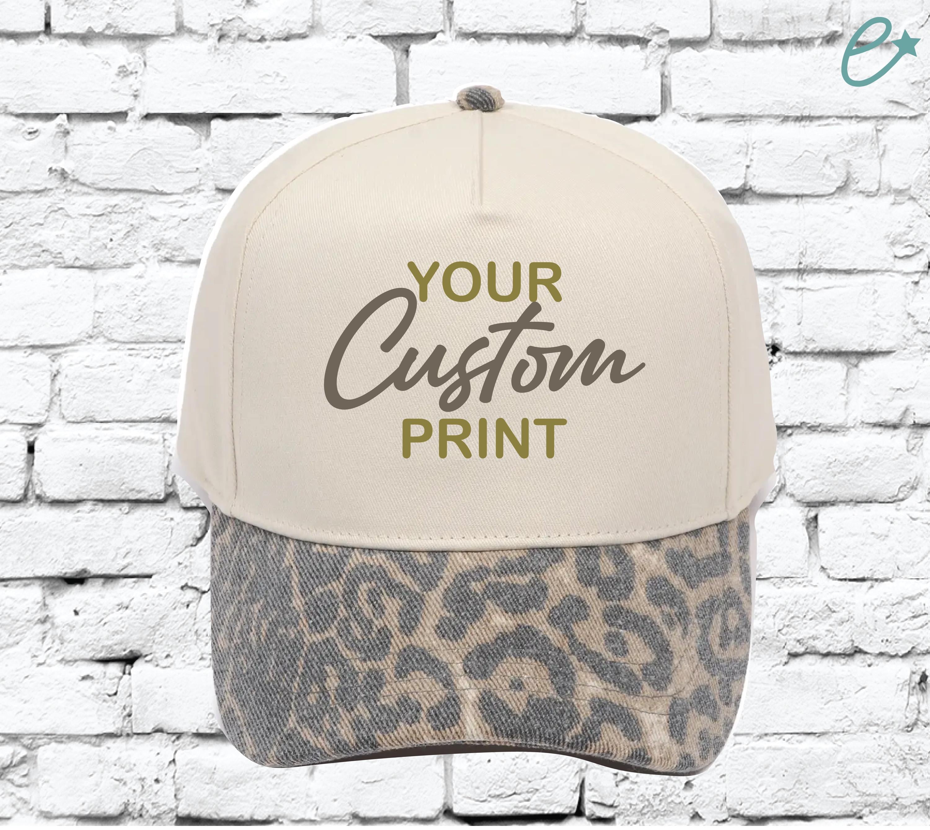 Cream Hat with Leopard Accent Women main image 4