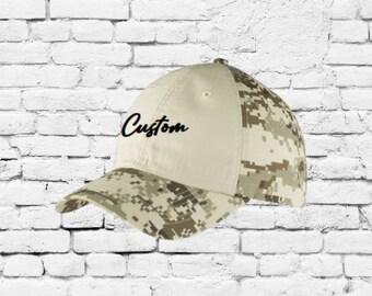 Custom Embroidery Digital Camo C926 Port Authority® Colorblock Digital Ripstop Camouflage Cap Hunting Sport Brim Hat Ripstop Hat