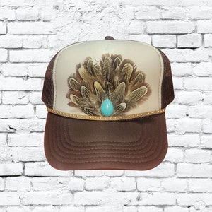 Custom Feather Trucker Hats Pheasant Western Hat