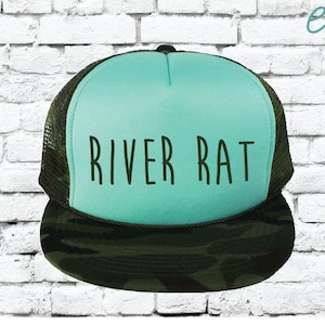 River Rat Camo Trucker Hats Mesh Back Hat Snapback Bachlorette Party Hats  Girls Weekend, Guys Weekend, River Trip