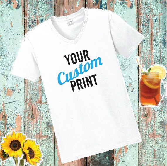 V Neck Design Your Own T Shirt Online India Black Printed Casual