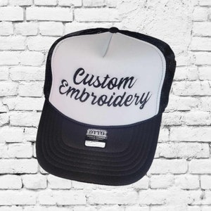 Custom Embroidery Trucker Hat with Mesh Back Snapback Hat Personalized Foam Front Embroidered Hat